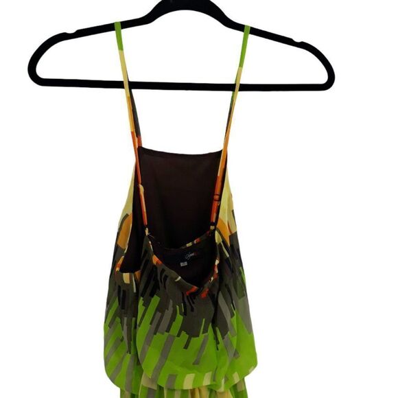 Sugarlips Dress High Low Midi Strappy Colorful Rainbow Jagged Striped Sz S - Picture 9 of 10